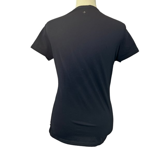 Like New PRANA Black Short Sleeve Twist Front Top Size Medium - Picture 3 of 7